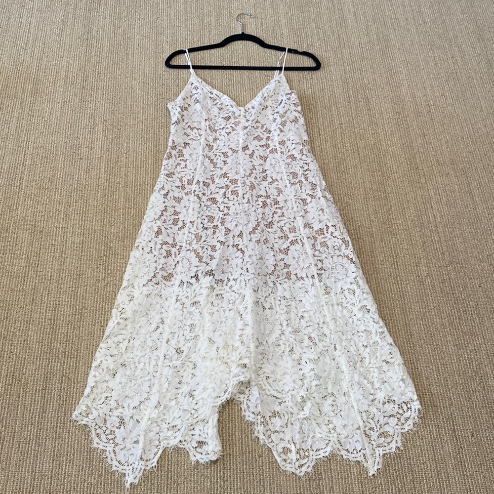 White lace midi dress